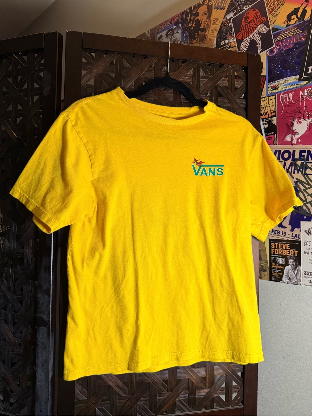 Vans Bright Yellow Short Sleeve Tee with Teal Logo